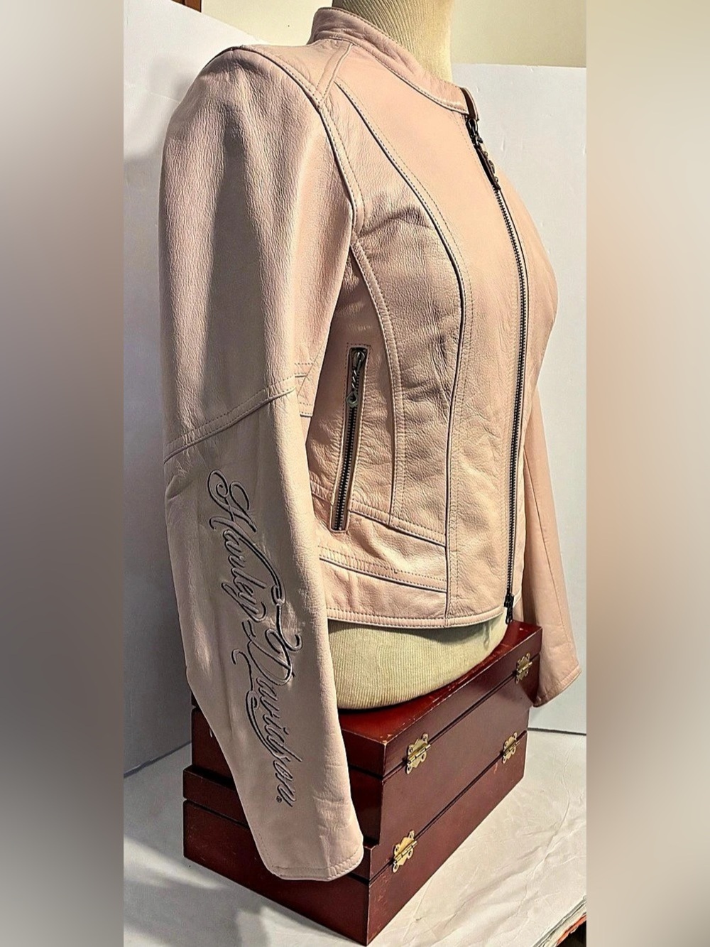 Harley-Davidson Women'Small Charisma Pink Leather Jacket Small